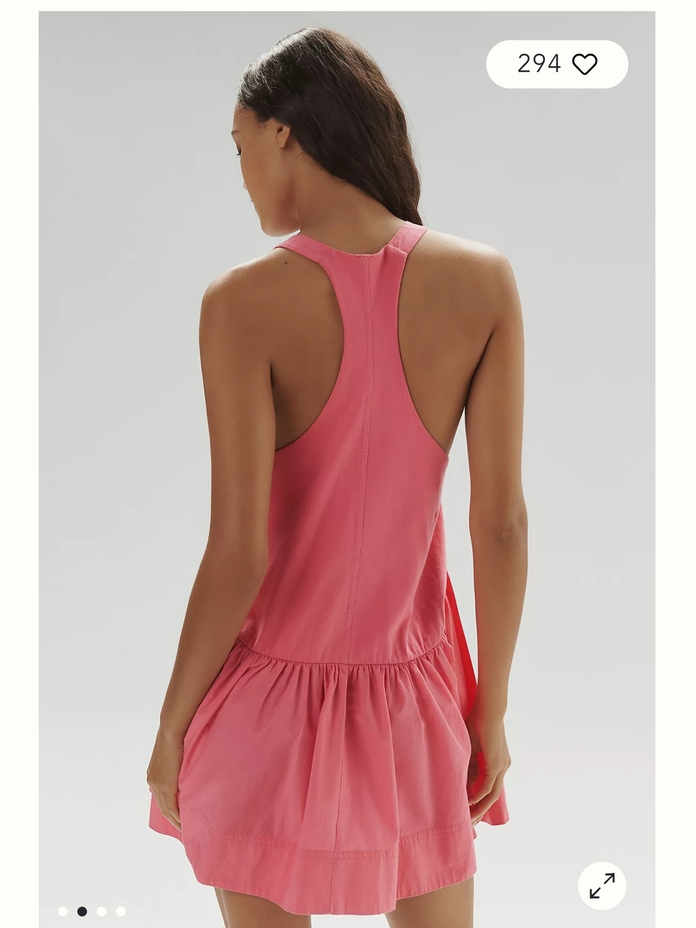 Anthropologie Pink V-Neck Tiered Mini Dress - Picture 2 of 4